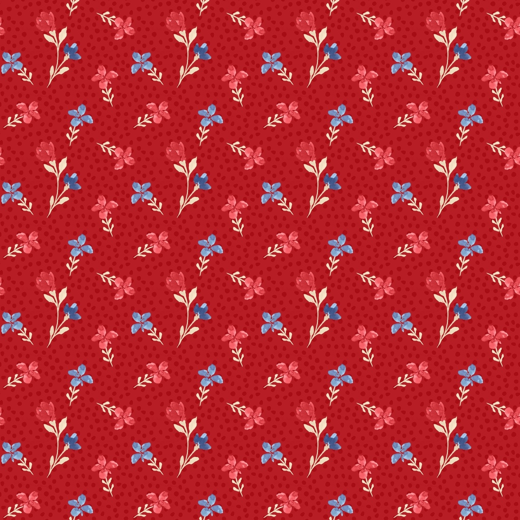 [W170-006-557] W170-006-557 / Small Floral - Red