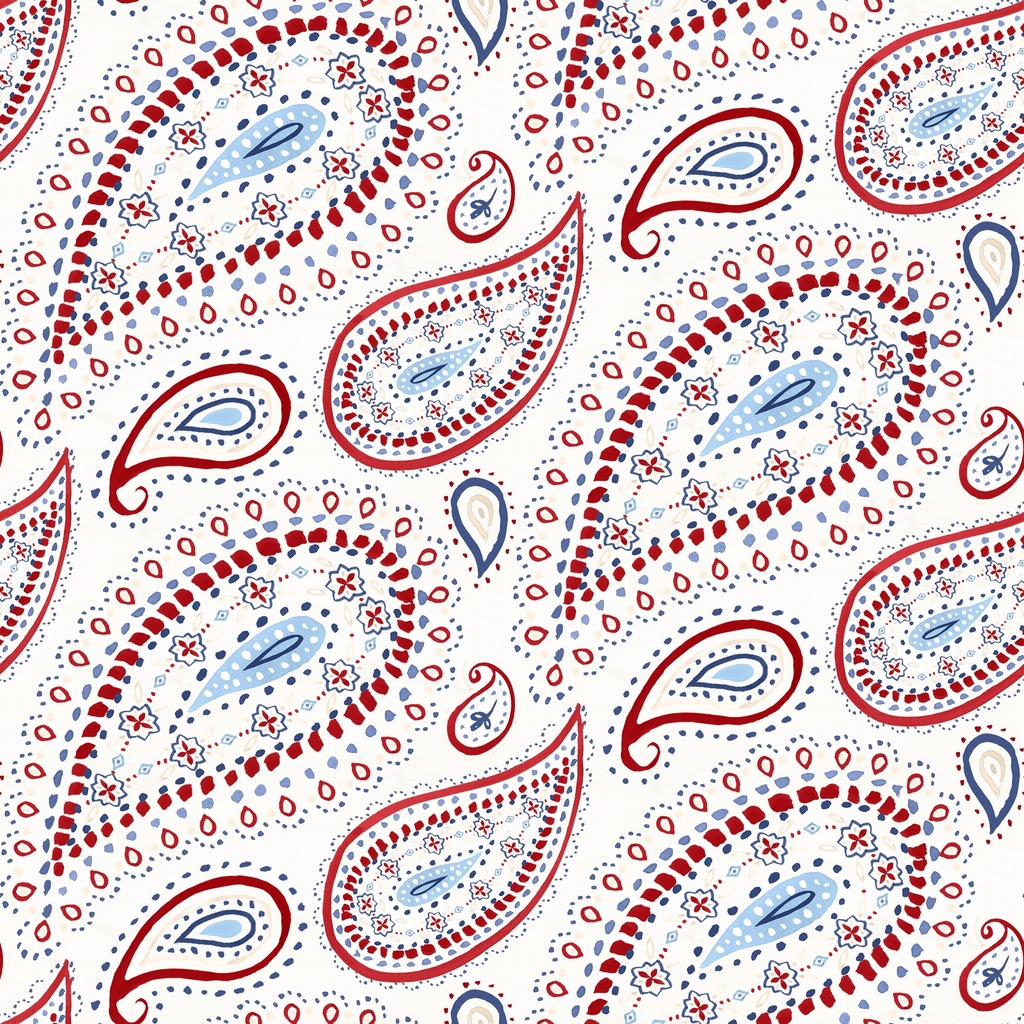 [W170-007-175] W170-007-175 / Big Paisley - Cream Multi