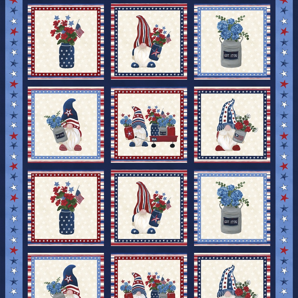 [W180-012-715] W180-012-715 / Red, White, & Gnome Craft Panel - Multi
