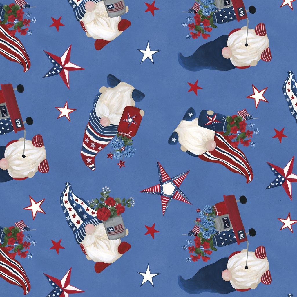 [W180-015-717] W180-015-717 / Tossed Gnomes - Blue