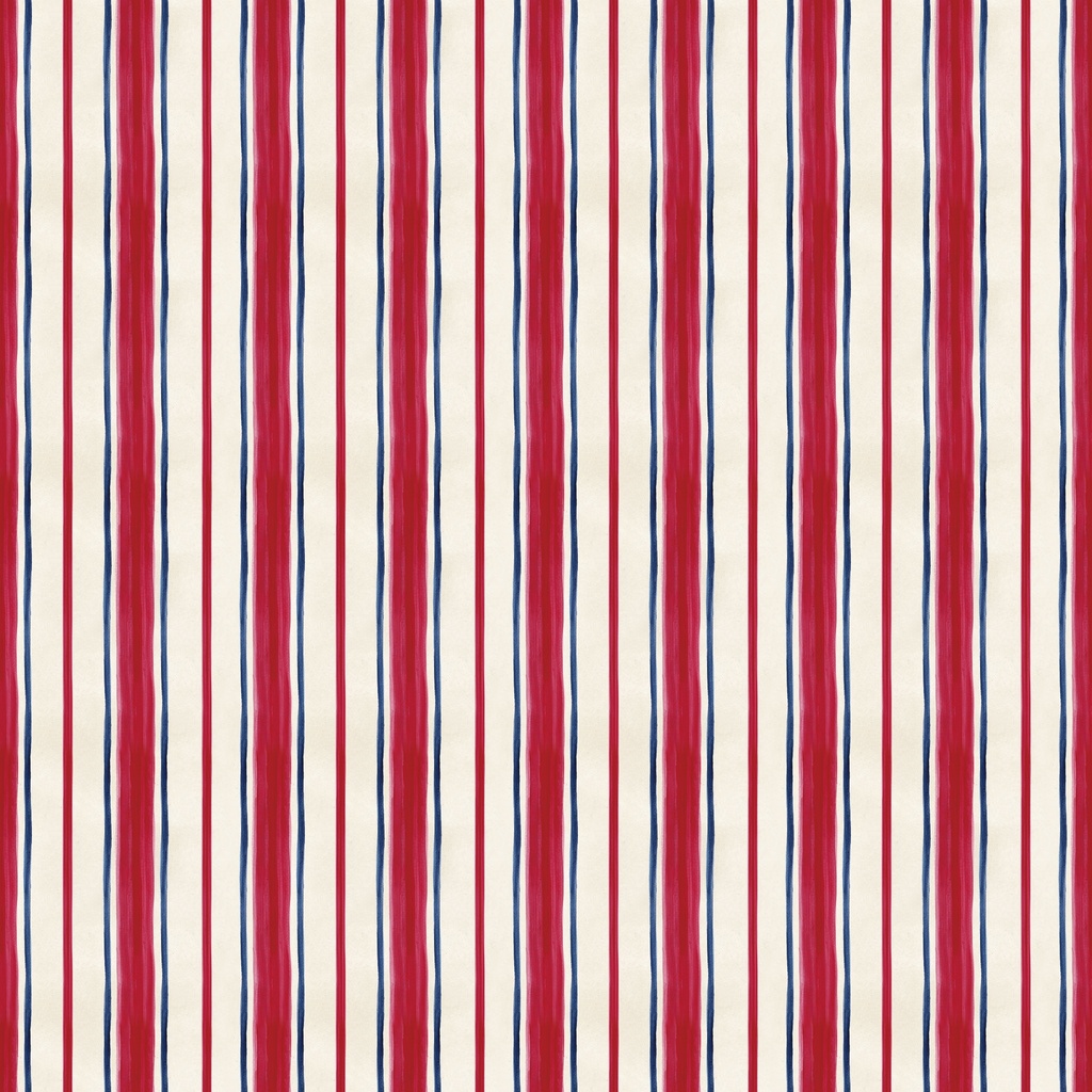 [W180-021-157] W180-021-157 / Stripes - Ivory/Red