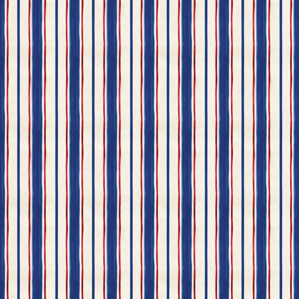 [W180-021-175] W180-021-175 / Stripes - Ivory/Blue