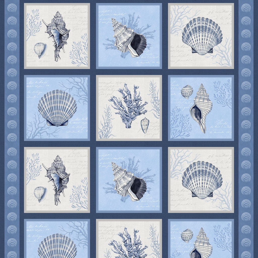 [W100-034-717] W100-034-717 / Coastal Treasures Craft Panel - Multi