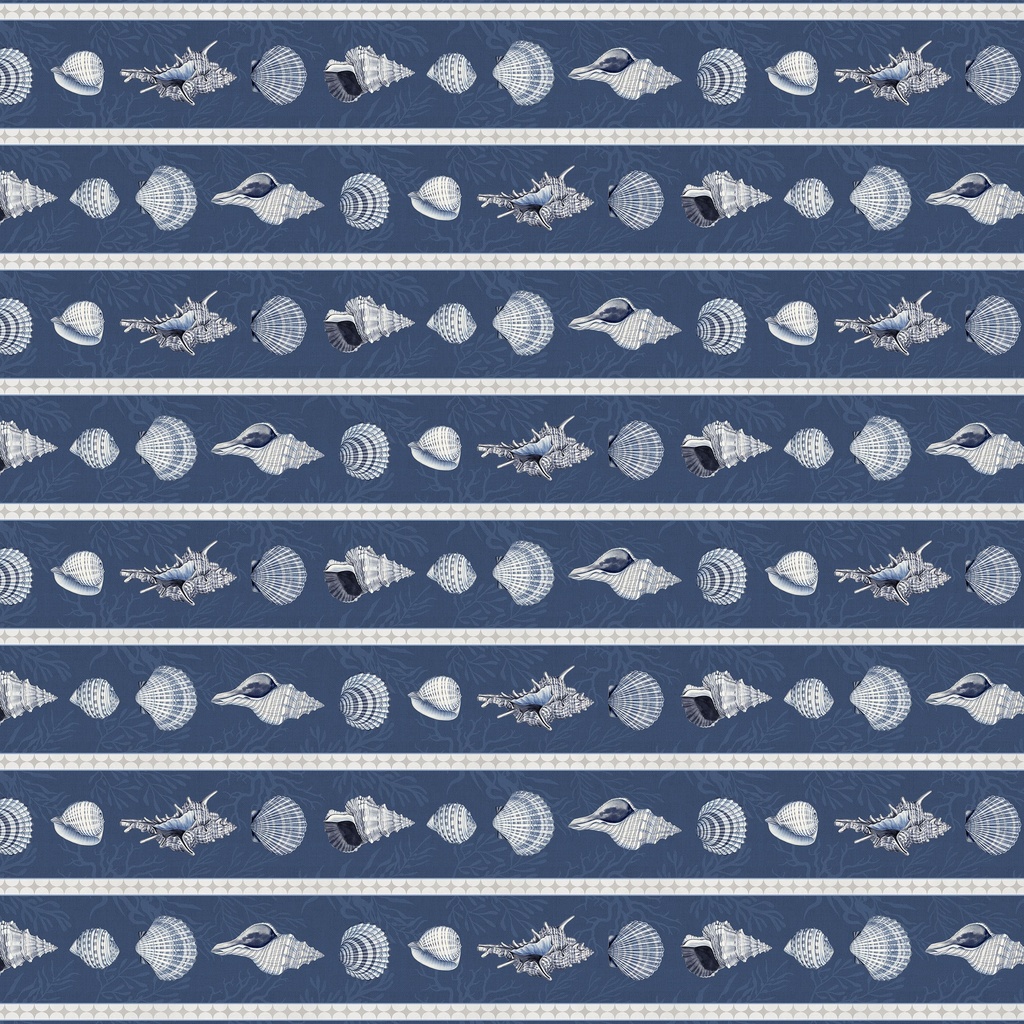 [W100-035-771] W100-035-771 / Coastal Treasures Border Stripe - Multi