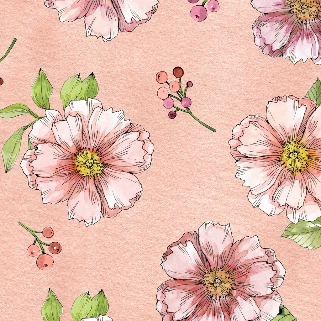 [W175-024-458] W175-024-458 / Large Floral - Coral