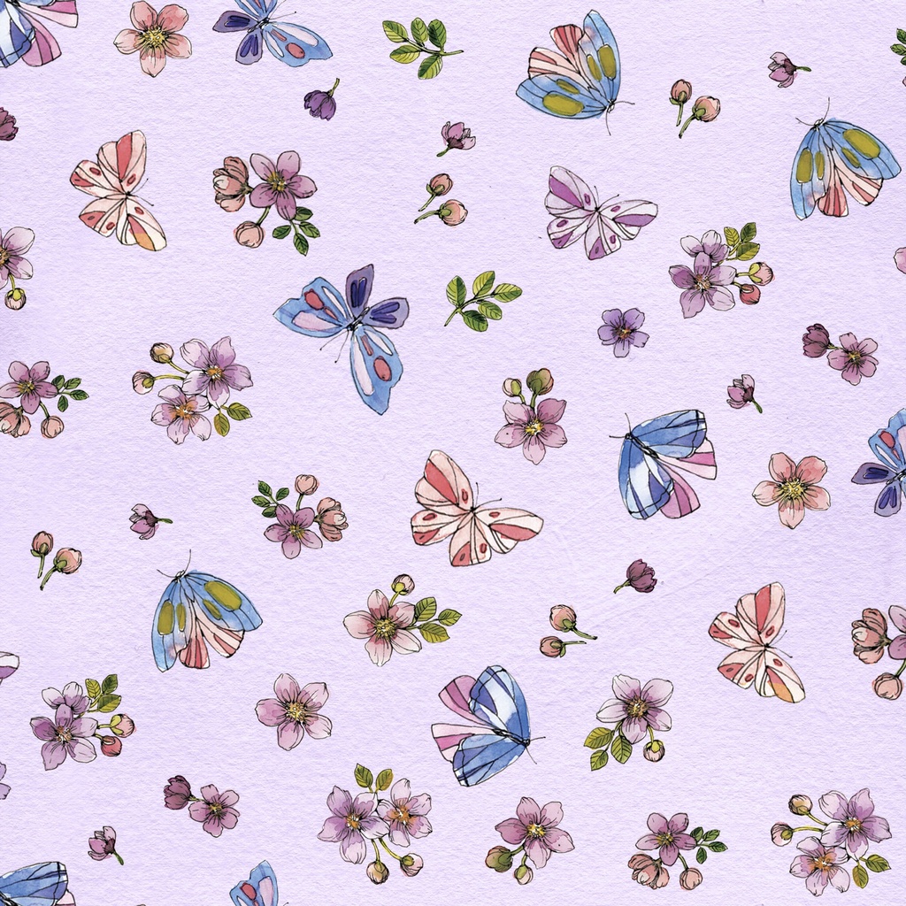 [W175-027-676] W175-027-676 / Small Floral - Purple