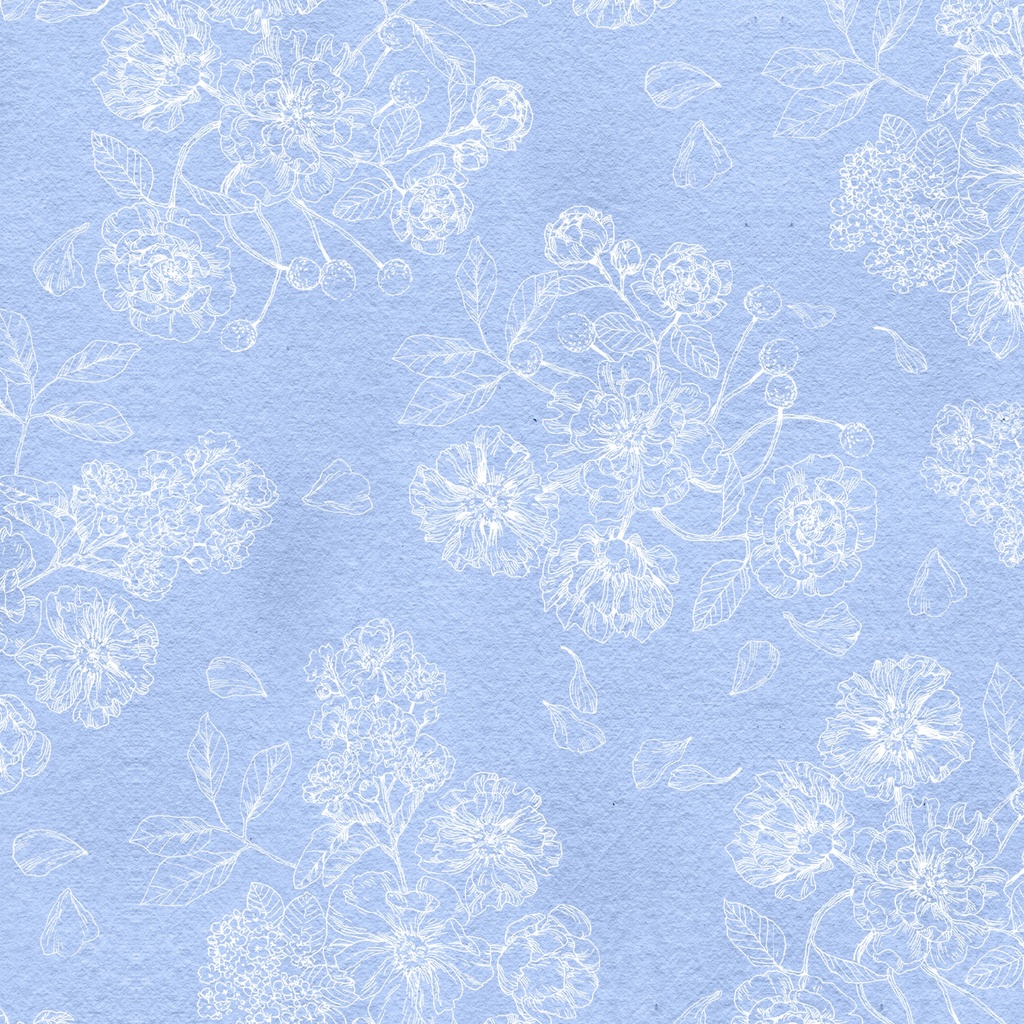 [W175-028-711] W175-028-711 / Floral Toile - Blue