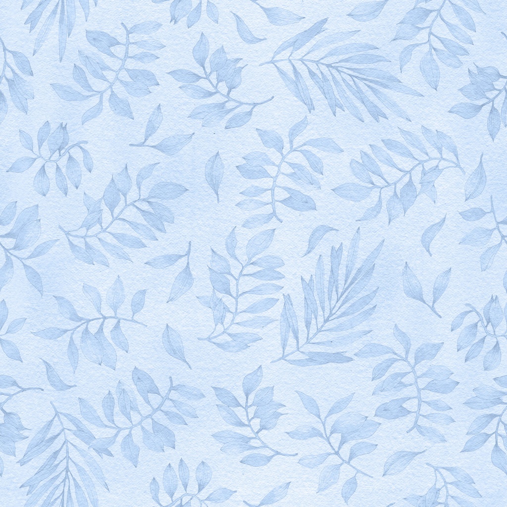 [W175-029-777] W175-029-777 / Tonal Leaves - Blue