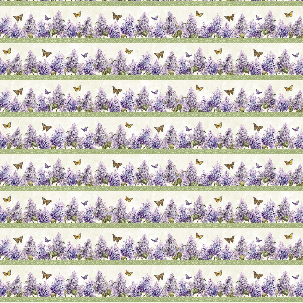 [W150-024-168] W150-024-168 / Windsor Wildflowers Border Stripe - Multi