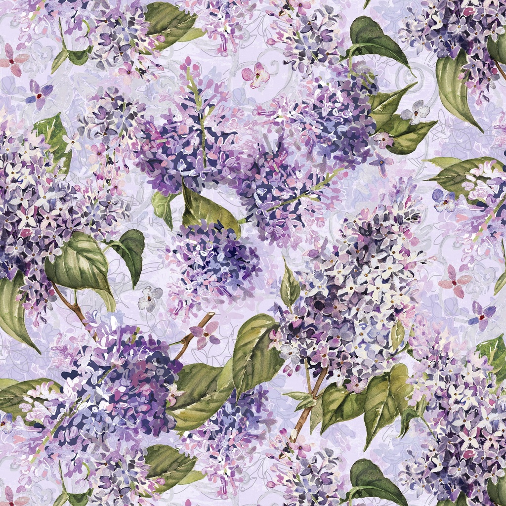 [W150-026-668] W150-026-668 / Large Lilacs - Lt Purple