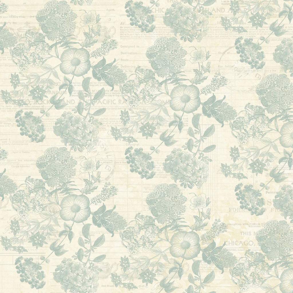 [W130-051-177] W130-051-177 / Fauna - Cream/Teal