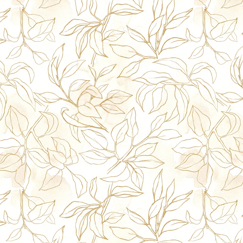 [W205-009-113] W205-009-113 / Leaf Outlines - Golden