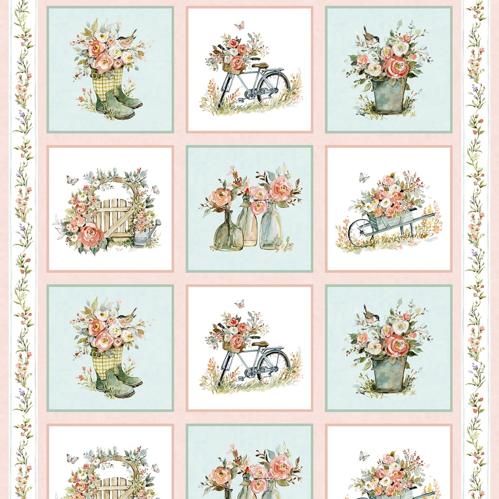 [W105-049-175] W105-049-175 / Nottingham Rose Craft Panel - Multi