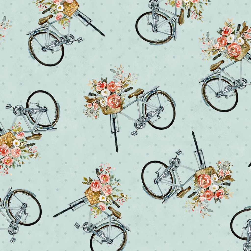 [W105-053-775] W105-053-775 / Bikes - Teal