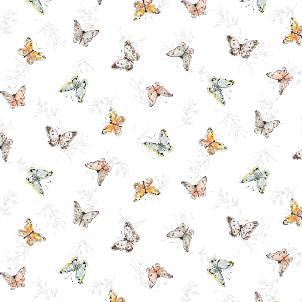 [W105-055-147] W105-055-147 / Butterflies - White