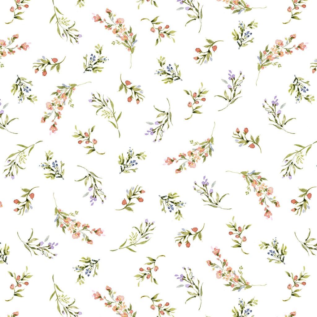 [W105-056-158] W105-056-158 / Sprigs - White