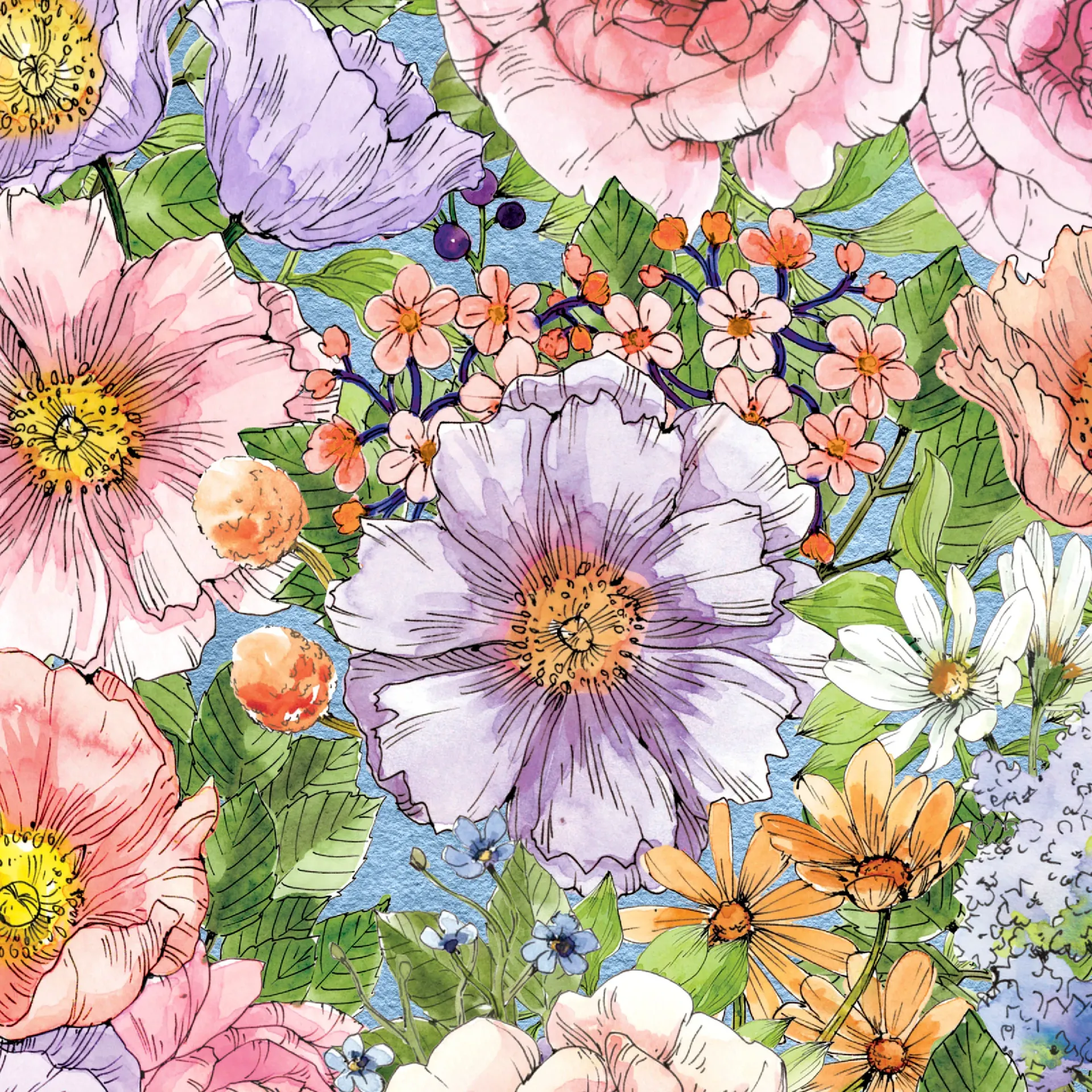 WB-W175-022-745 / Packed Floral - Multi