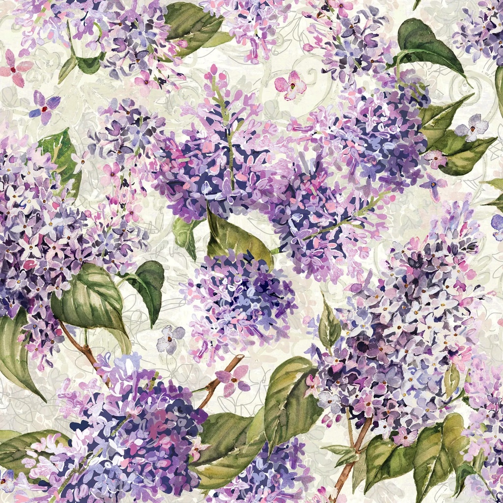 [WB-W150-026-168] WB-W150-026-168 / Large Lilacs - Cream