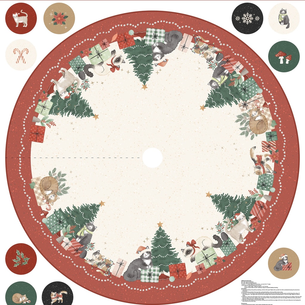 [W185-001-157] W185-001-157 / Meowy & Bright Tree Skirt - Multi