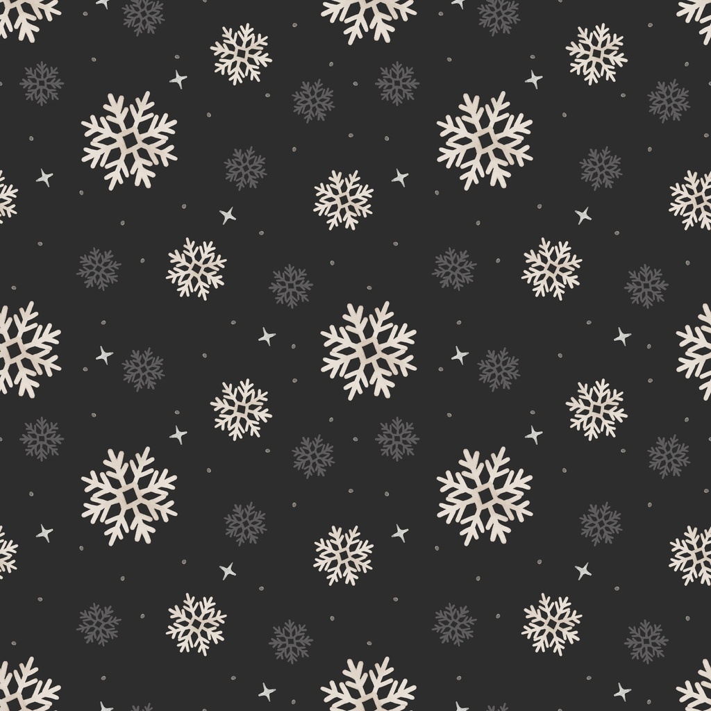[W185-009-919] W185-009-919 / Snowflakes - Black