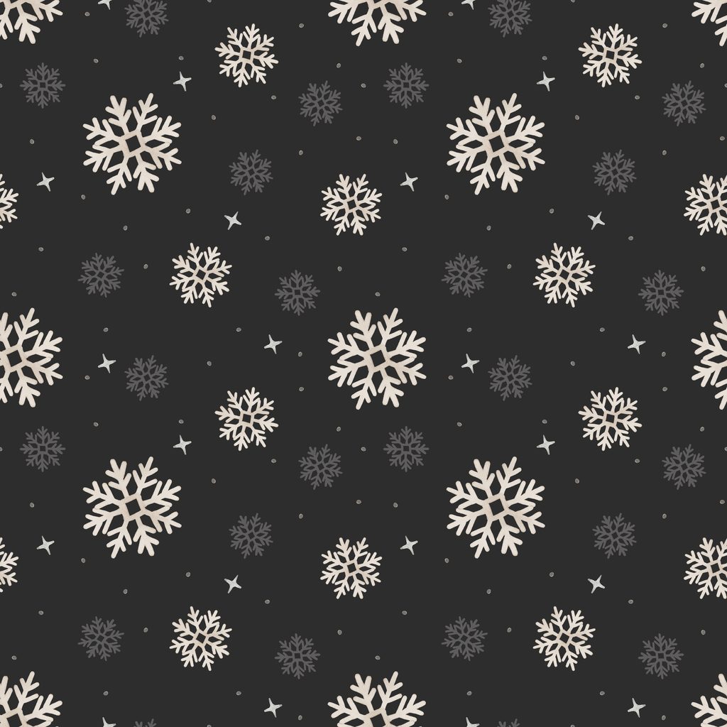[W185-009-919] W185-009-919 / Snowflakes - Black