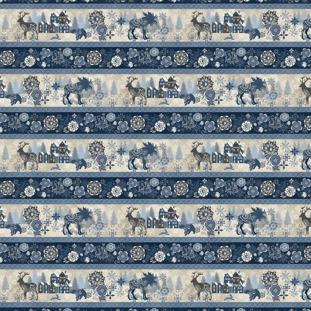 [W130-057-179] W130-057-179 / Let's Get Cozy Border Stripe - Multi