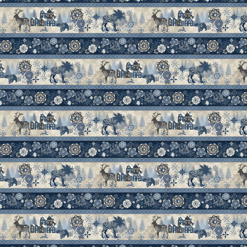[W130-057-179] W130-057-179 / Let's Get Cozy Border Stripe - Multi
