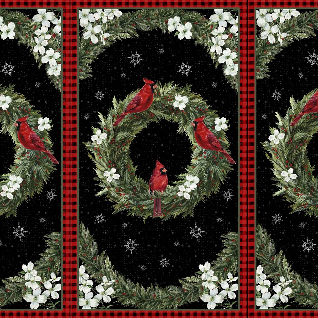 W195-001-958 / Crimson Song Large Panel - Multi