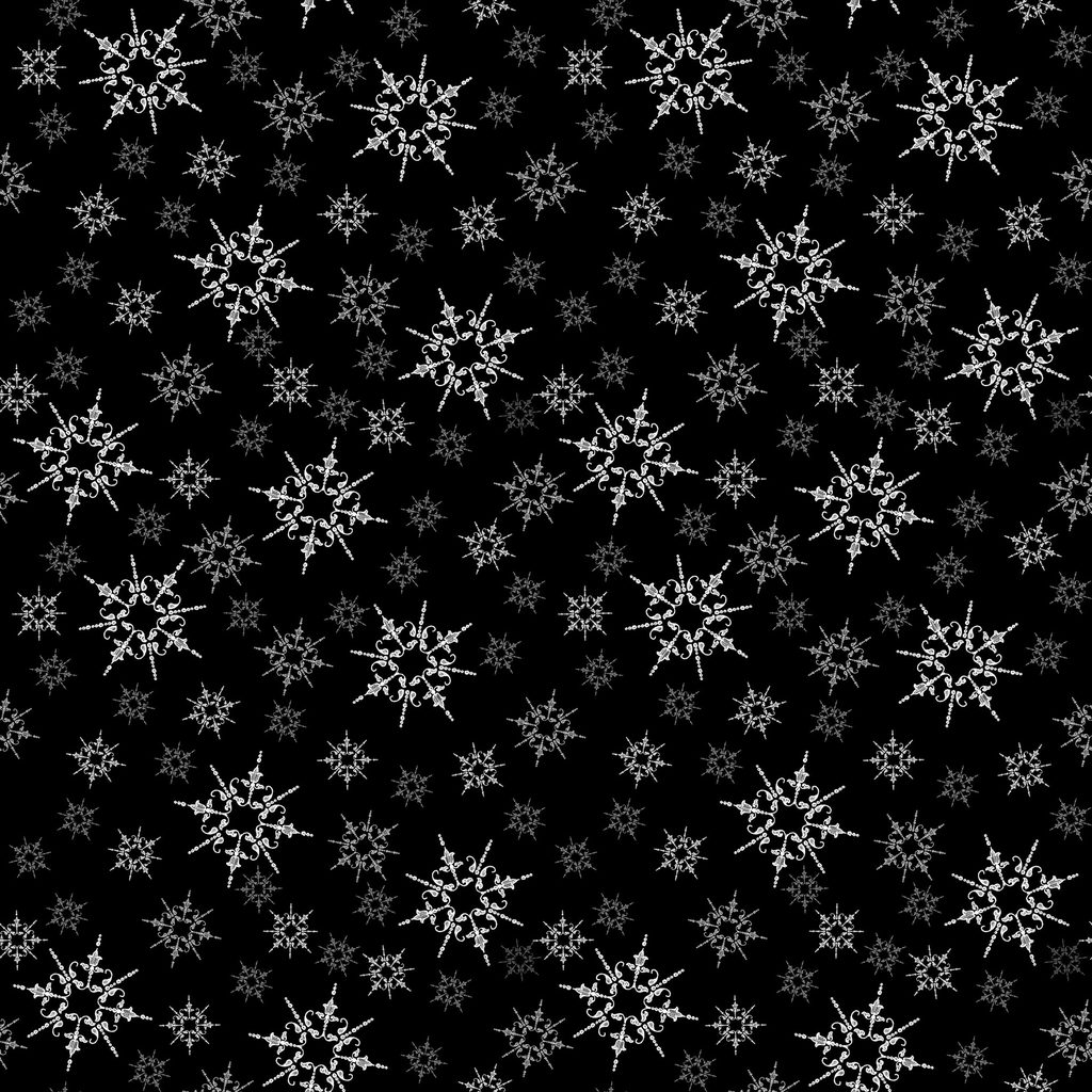 [W195-011-911] W195-011-911 / Snowflakes - Black