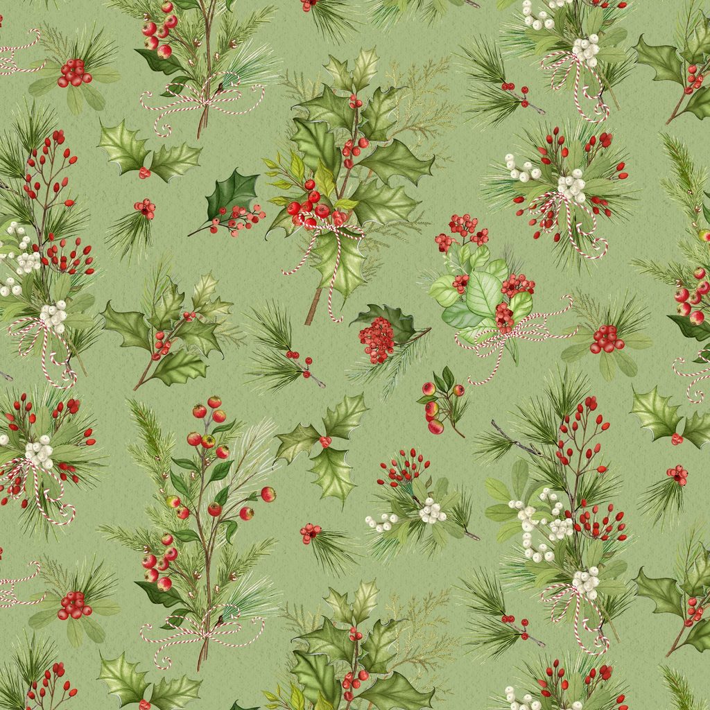 [W100-050-885] W100-050-885 / Tossed Greenery - Green
