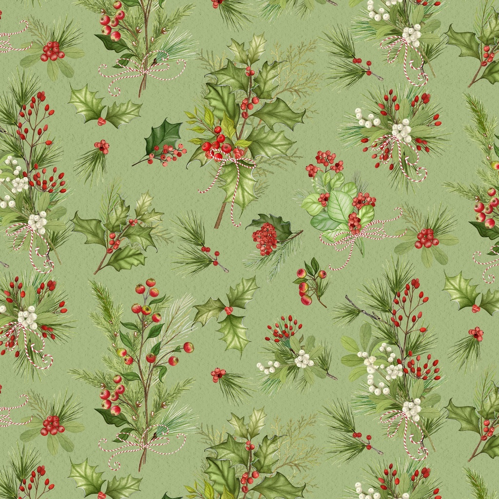 [W100-050-885] W100-050-885 / Tossed Greenery - Green