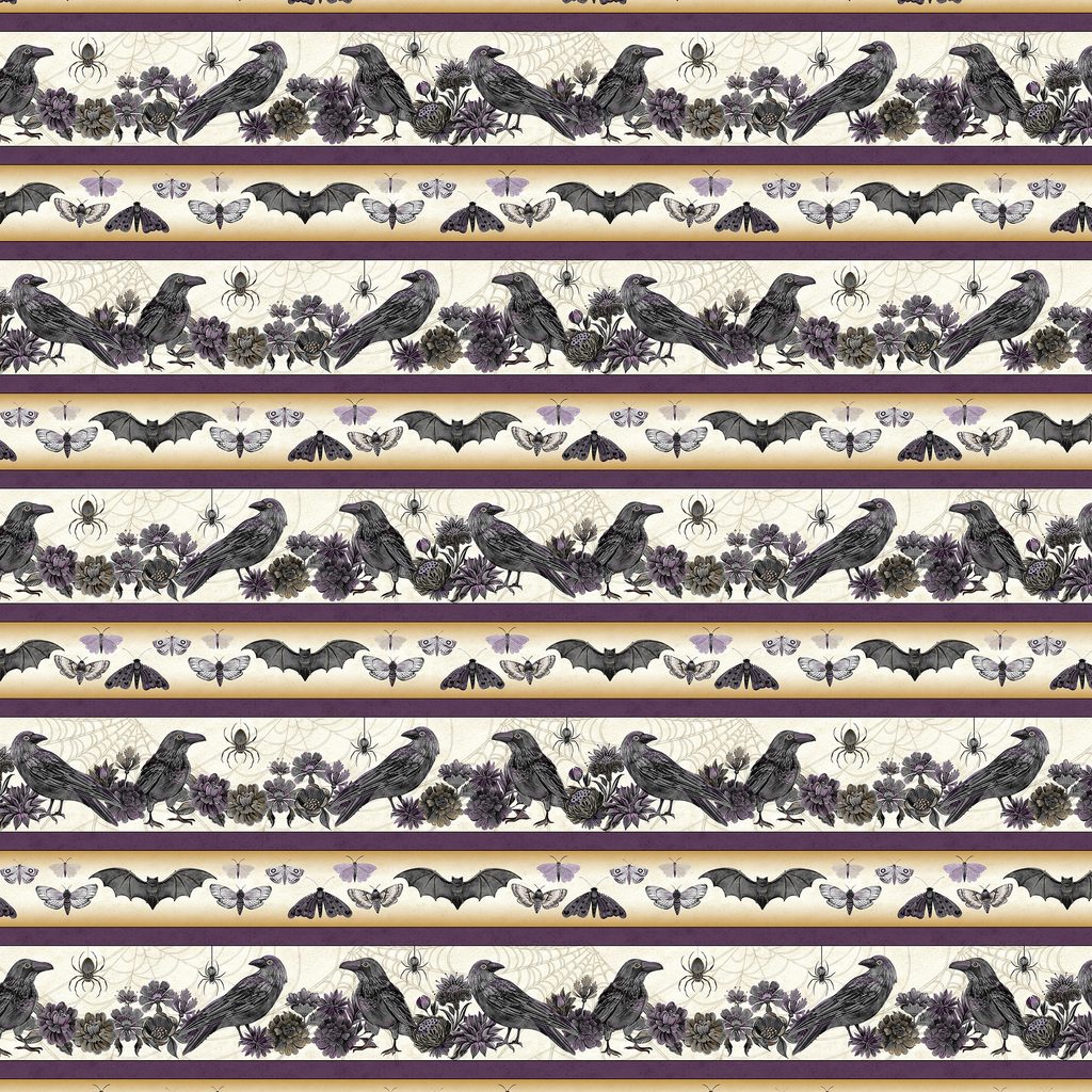 [W100-057-169] W100-057-169 / Luna Obscura Border Stripe - Multi
