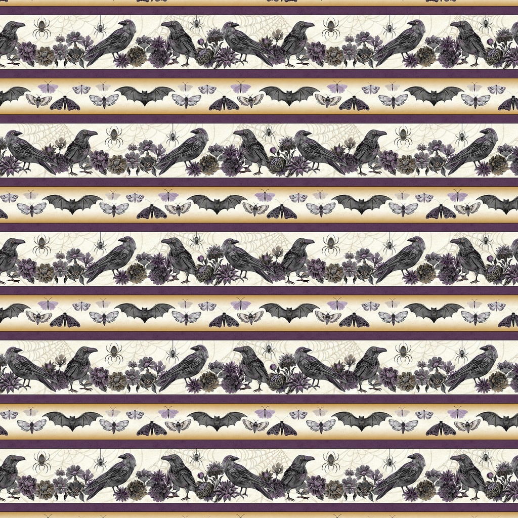 [W100-057-169] W100-057-169 / Luna Obscura Border Stripe - Multi