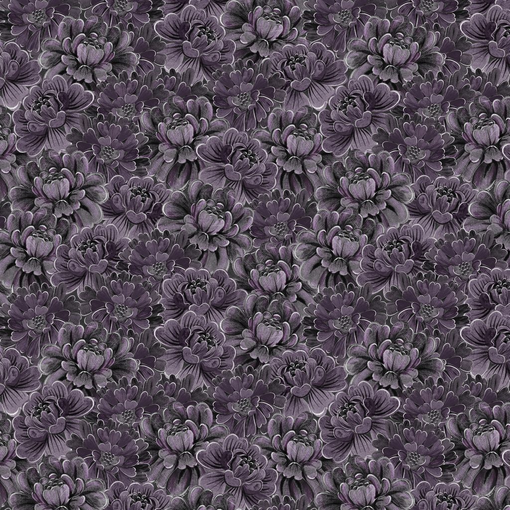 W100-060-696 / Packed Flowers - Purple