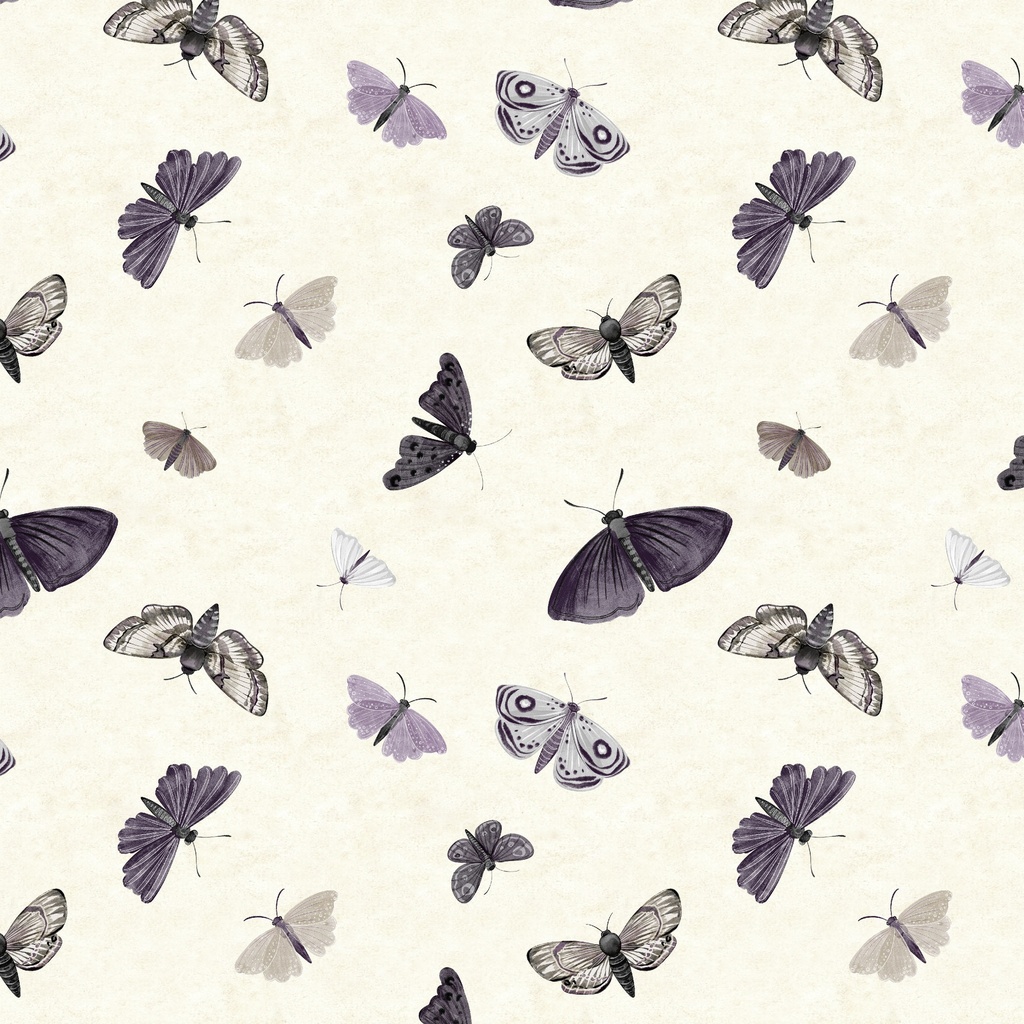 [W100-061-196] W100-061-196 / Moths - Cream