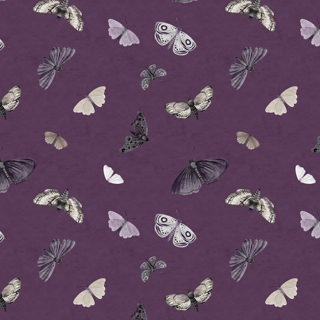[W100-061-696] W100-061-696 / Moths - Dark Purple