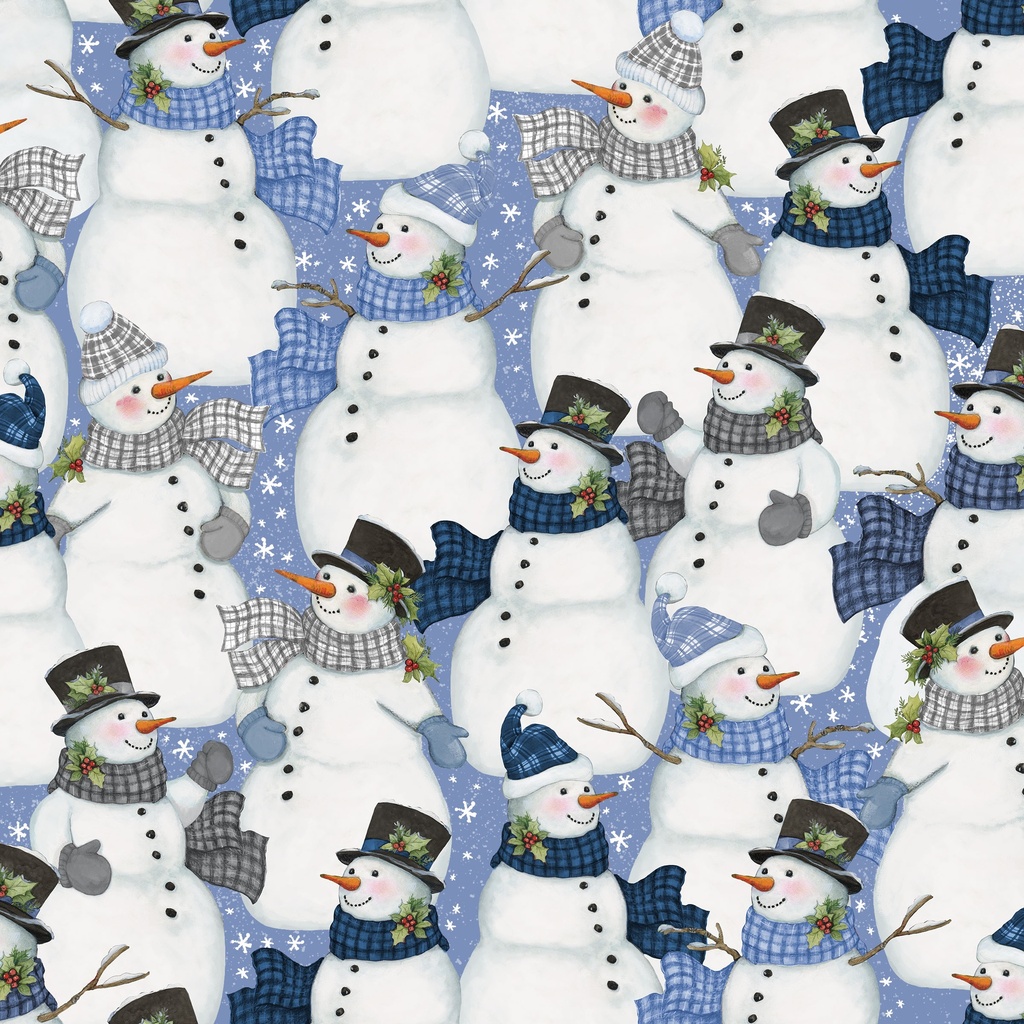 [W105-058-719] W105-058-719 / Packed Snowmen - Blue