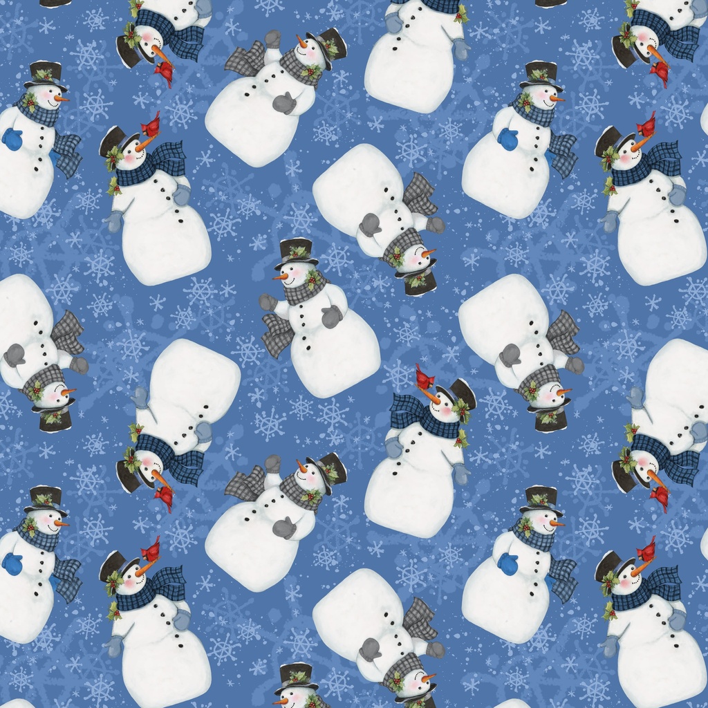 [W105-060-791] W105-060-791 / Snowmen - Dk Blue