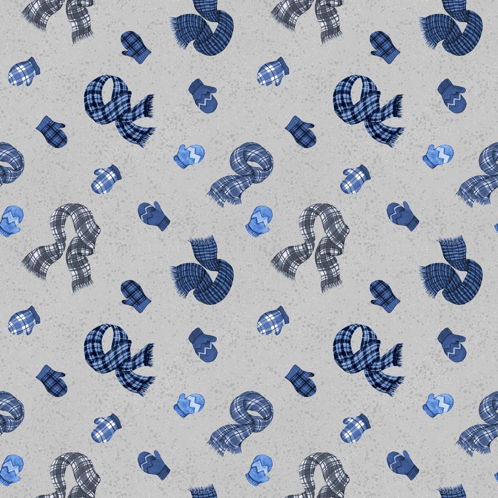 [W105-062-977] W105-062-977 / Mittens & Scarves - Gray