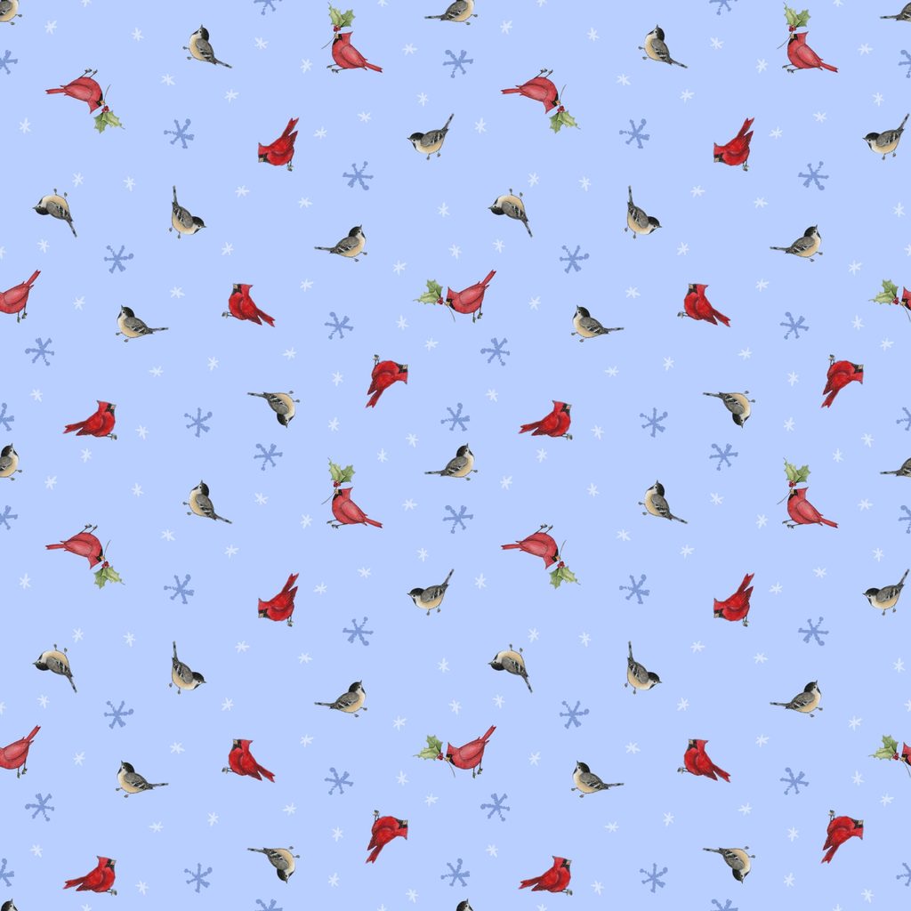 [W105-064-759] W105-064-759 / Birds - Lt Blue