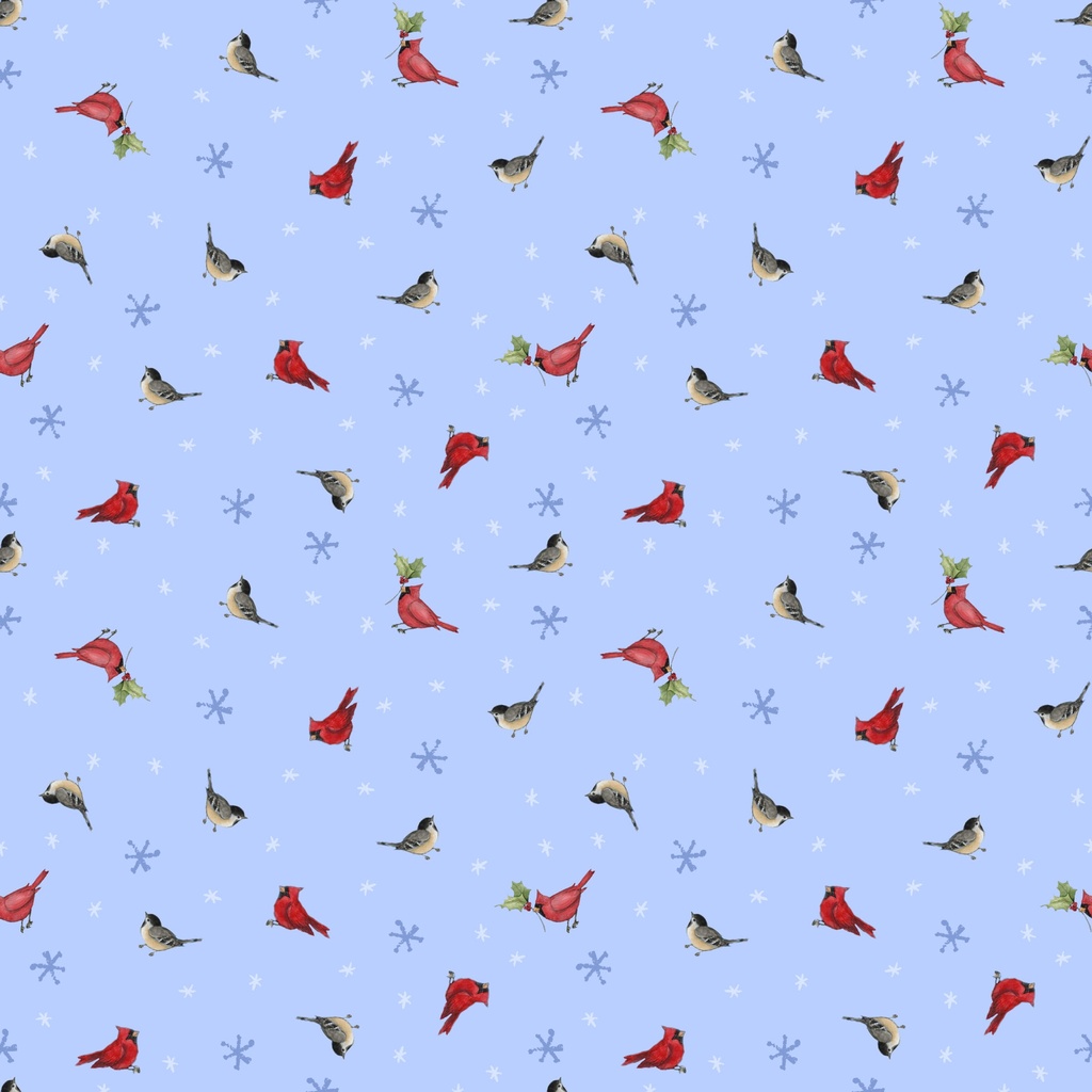 [W105-064-759] W105-064-759 / Birds - Lt Blue