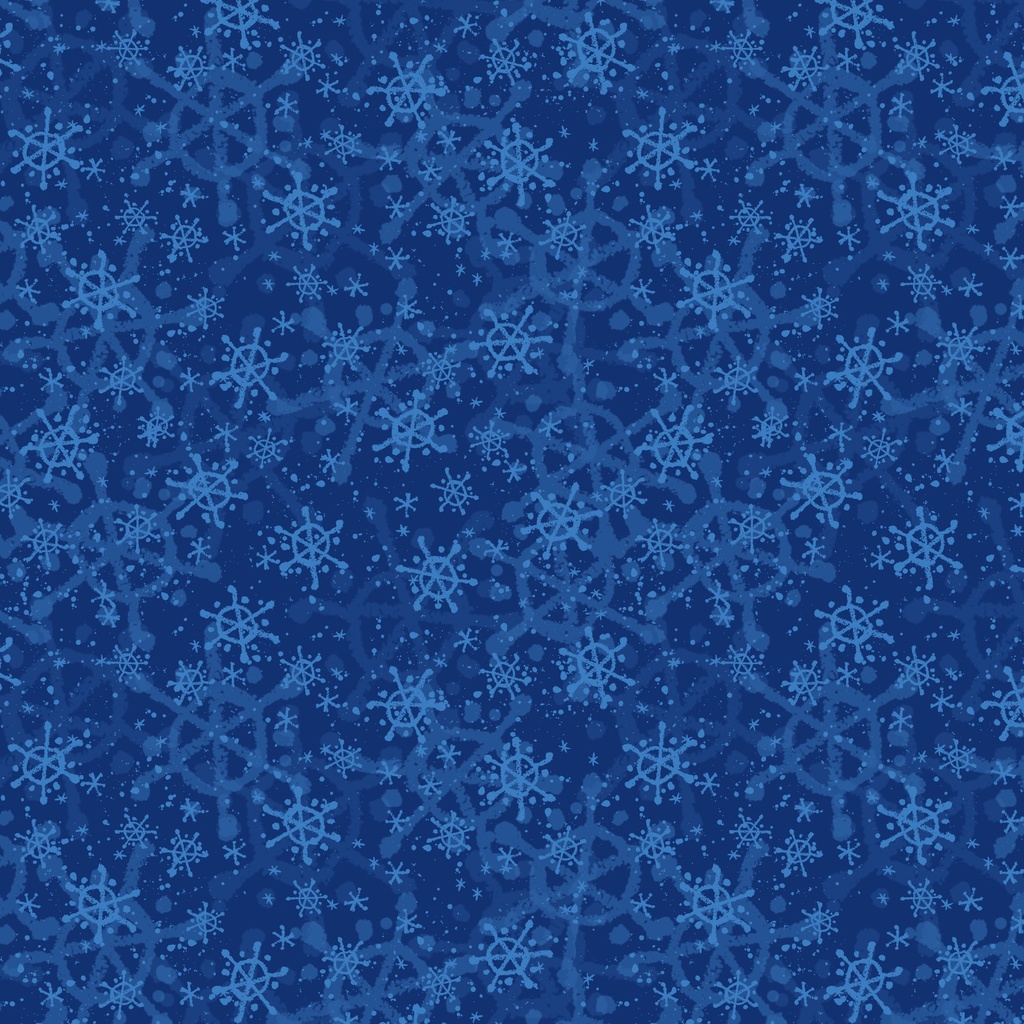[W105-067-777] W105-067-777 / Snowflakes - Dk Navy