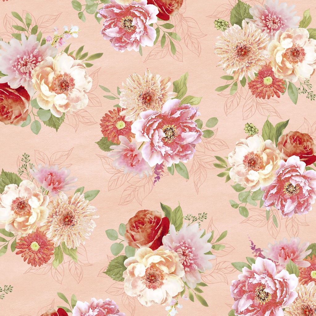 [W200-004-451] W200-004-451 / Bouquets - Peach