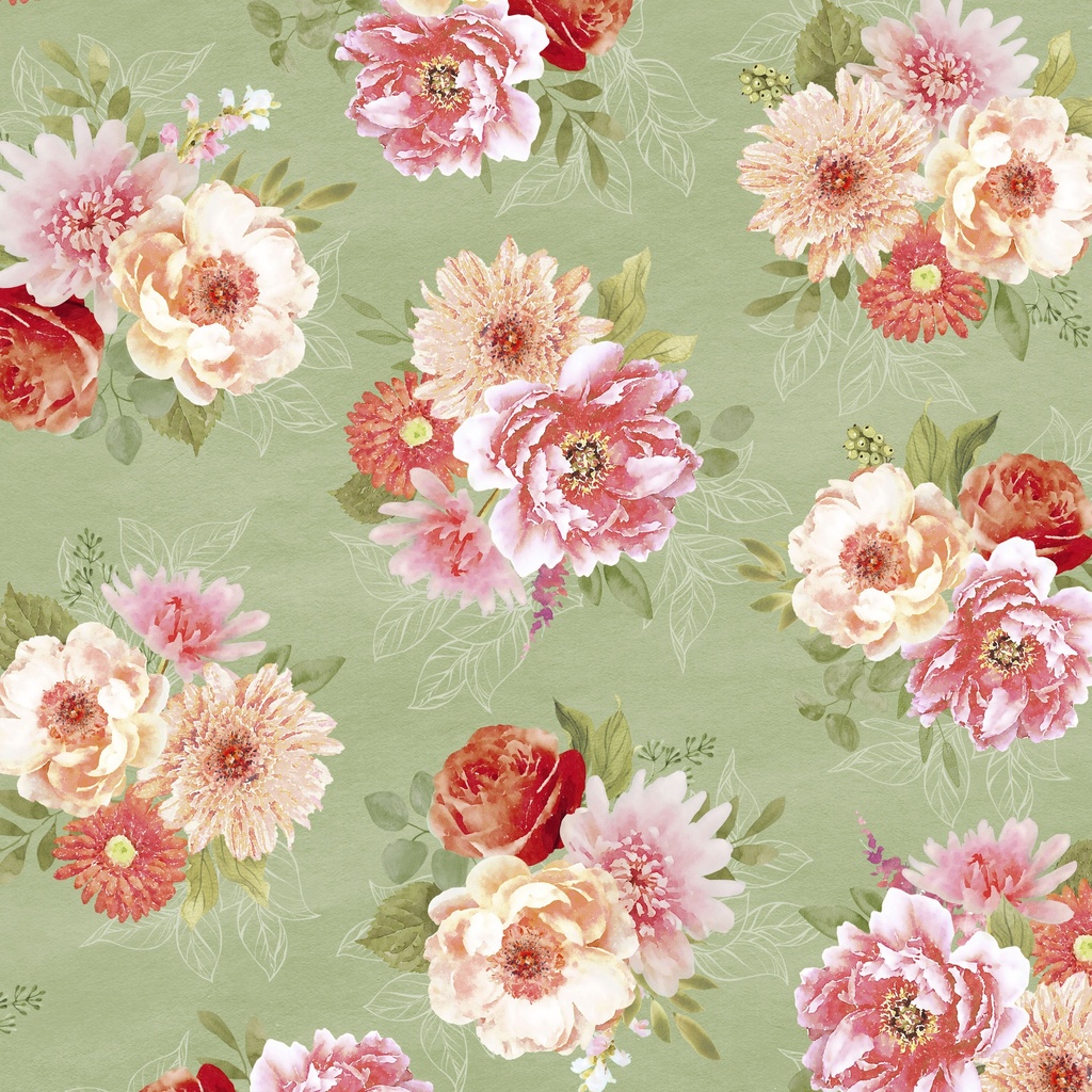 [W200-004-851] W200-004-851 / Bouquets - Green