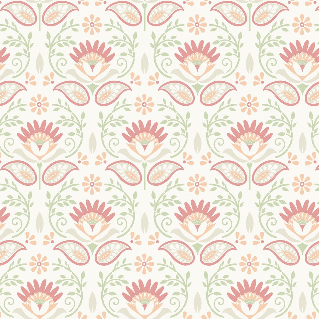 W200-009-148 / Floral Stamp - Cream