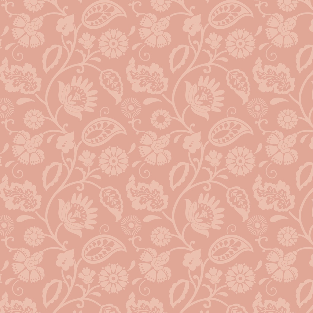 [W200-010-444] W200-010-444 / Floral Vine - Dark Peach
