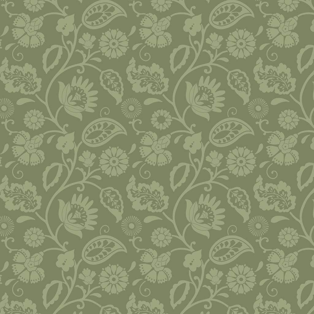W200-010-888 / Floral Vine - Green