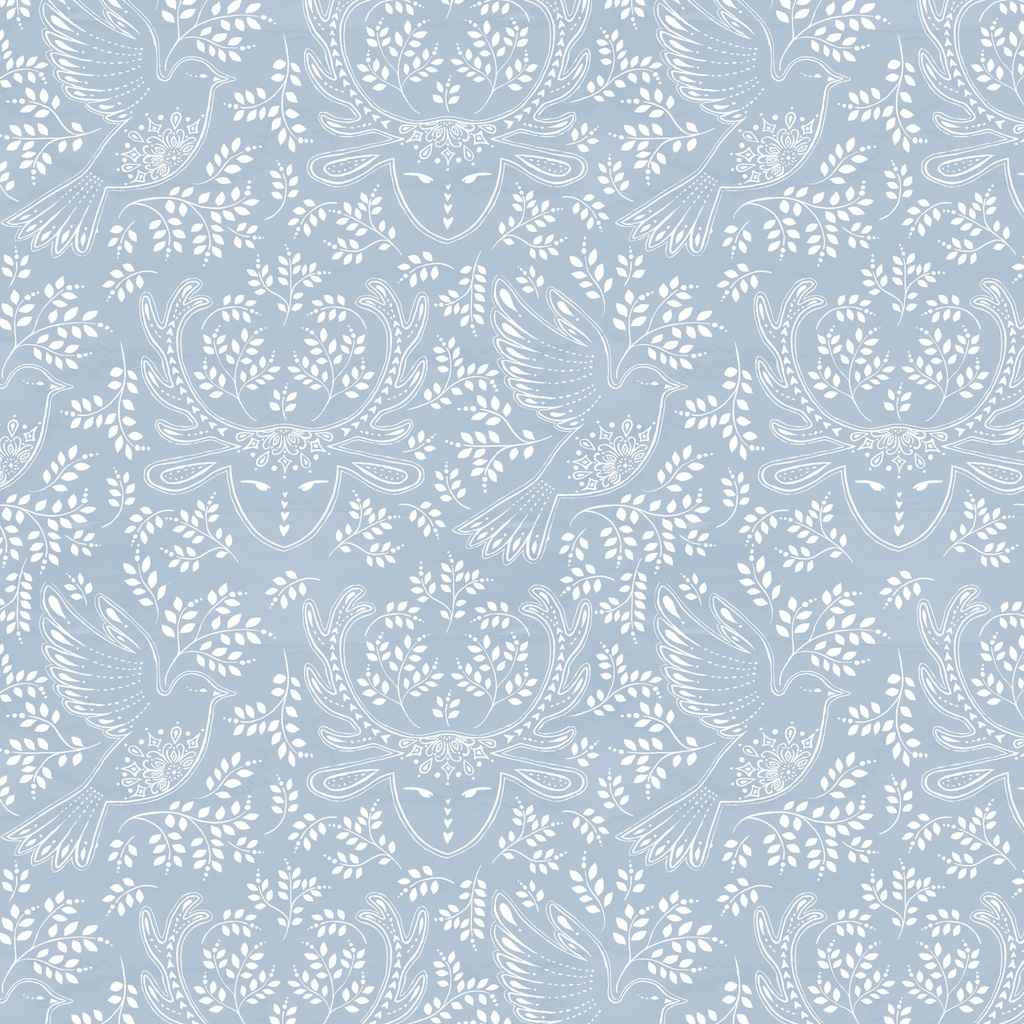 [T125-004-717] T125-004-717 / Reindeers & Doves - Blue
