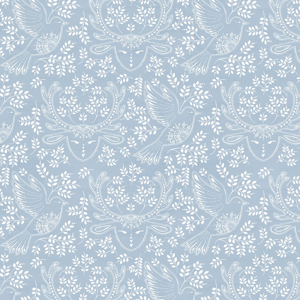 [T125-004-717] T125-004-717 / Reindeers & Doves - Blue