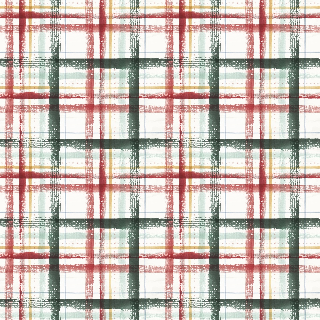 [T125-008-185] T125-008-185 / Plaid - Cream/Red